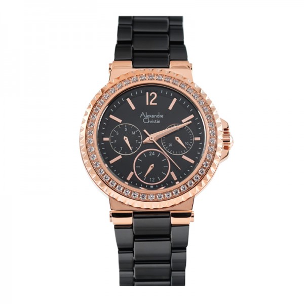 Alexandre Christie AC 2337 Rosegold Black Diamond BFBRGBADR